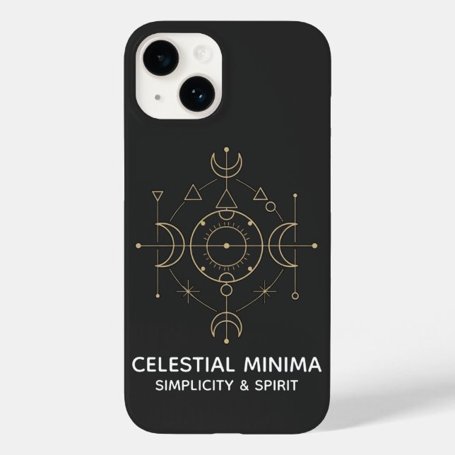 Minimal Crescent Moon & Sun Line Art | Boho Style Case-Mate iPhone Case (Back)