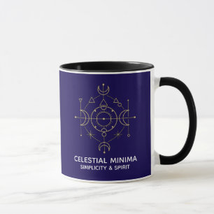 Minimal Crescent Moon & Sun Line Art Boho Style Mug