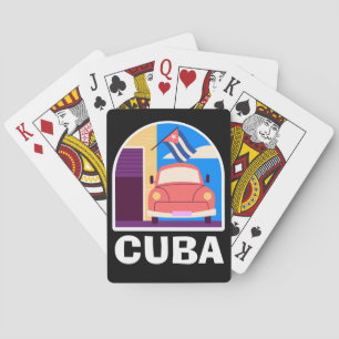Minimal Cuba Island Vintage Retro Travel Playing Cards