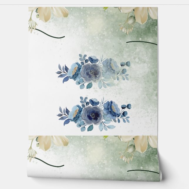 Minimal Custom Blue Colour  Wallpaper (Unrolling)