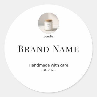 Minimal Custom Business Label | Round Handmade Sti