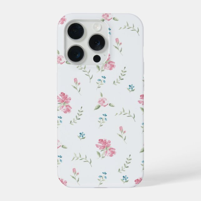 Minimal Custom Floral Photo iPhone Case (Back)