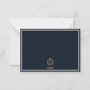 Minimal Custom Monogram Name Royal Crest Emblem    Card