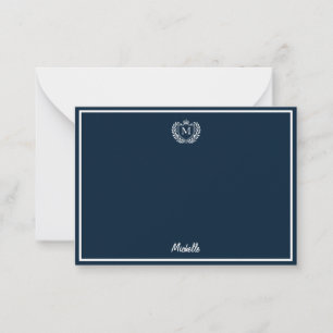 Minimal Custom Monogram Name Royal Crest Emblem Card