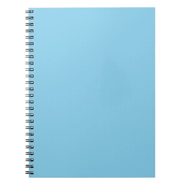 Minimal Custom Solid Sky Blue Spiral Notebook (Front)