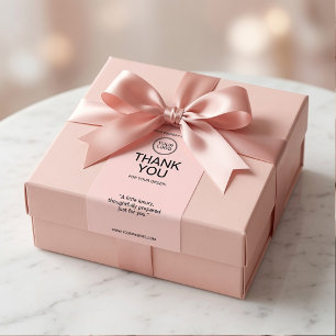 Minimal Custom Thank You Shipping Label with Logo 