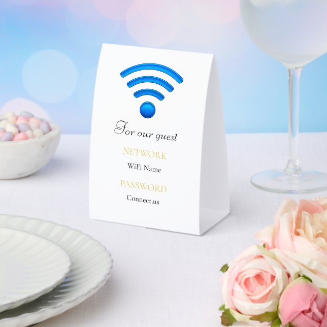 Minimal  Custom WiFi Info Display Stand  (Insitu(Wedding))