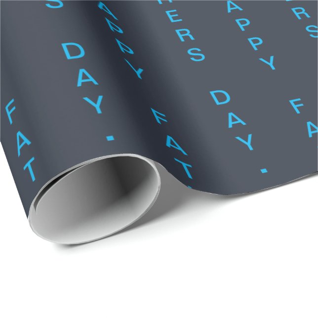 Minimal Customisable Blue FATHERS DAY Wrapping Paper (Roll Corner)