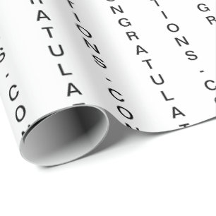 Minimal Customisable White CONGRATULATIONS Wrapping Paper