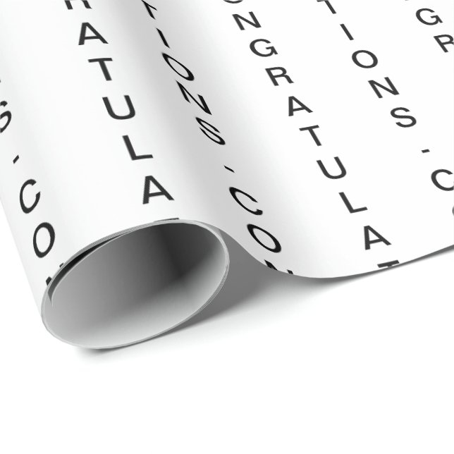 Minimal Customisable White CONGRATULATIONS Wrapping Paper (Roll Corner)