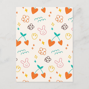 Minimal cute abstract holiday postcard