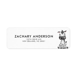 Minimal Cute Baby Zebra Kids Lab Label