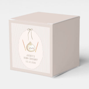 Minimal Cute Boy Bow Asian Dumpling Baby Shower Favour Box