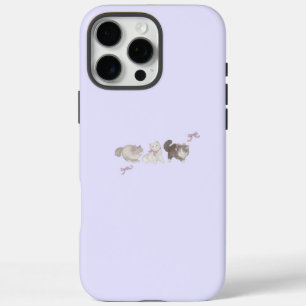 Minimal Cute Cats Sky Blue Phone Case