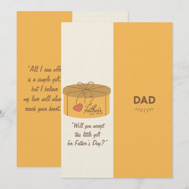 Minimal Cute Father’s Day Gift Card for Dad (Front/Back)