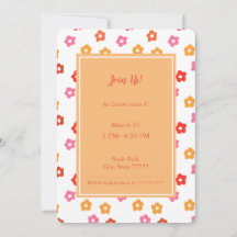 Minimal Cute Pink Yellow Red Orange Floral Pattern