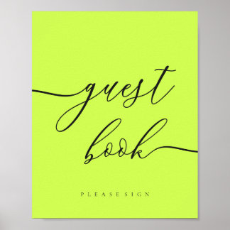 Minimal Cyber Lime Jet Black  Celebration Guest Poster