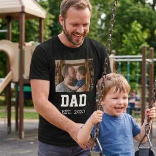 Minimal Dad Established Father's Day Gift Black T-Shirt