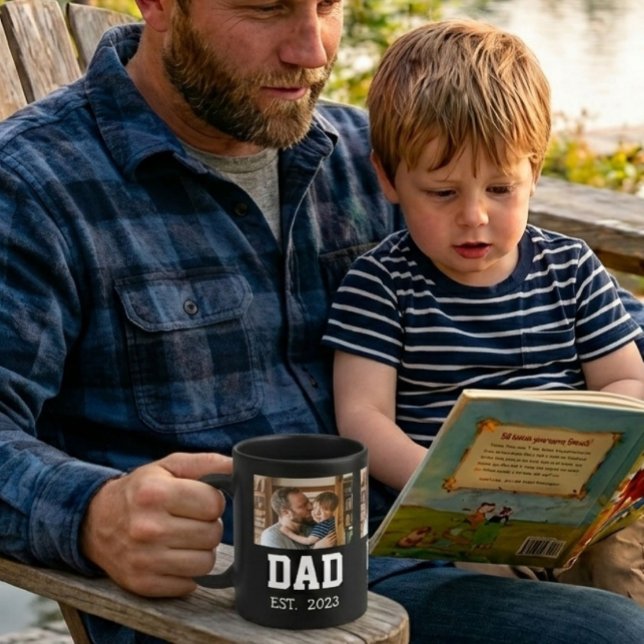 Minimal Dad Established Photo Father's Day Gift  Coffee Mug (Creator Uploaded)