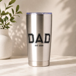 Minimal Dad Established Year New Father Gift Insulated Tumbler