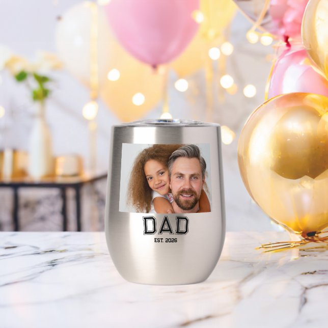 Minimal Dad Established Year New Father Photo (Bachelor Party (Rotated))