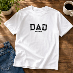 Minimal Dad Established Year New Father T-Shirt