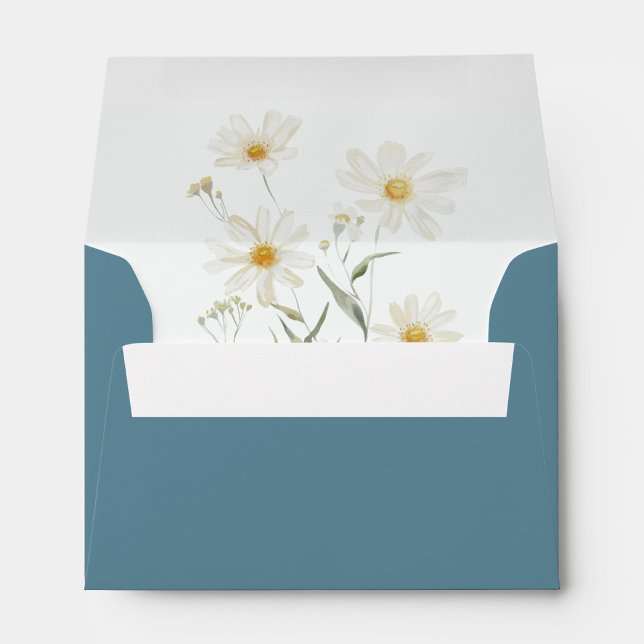 Minimal Daisy Floral Liner Wedding Envelope (Creator Uploaded)