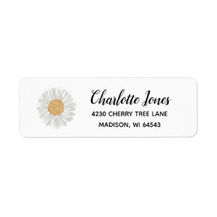 Minimal Daisy return address label