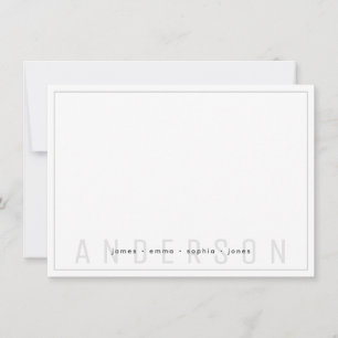 Minimal Dark Grey Border Family Last Name Card