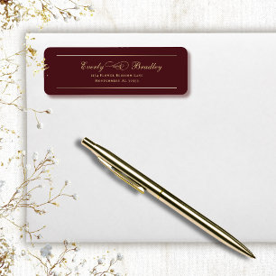 Minimal Dark Red Background Gold Elegant Return