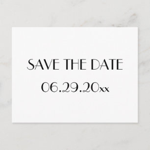 Minimal Deco White Save The Date Postcard