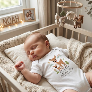 Minimal Deer Mum Baby First Mothers Day Design Bodysuit