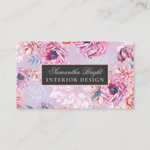 Minimal Delicate Floral Business Card