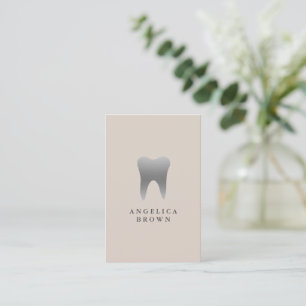 Minimal Dental Business Card – Silver Tooth Design