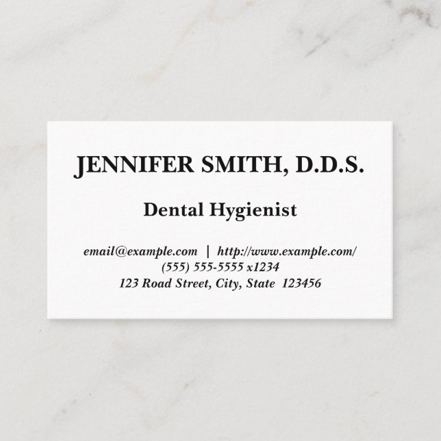 Minimal Dental Hygienist Business Card (Front)