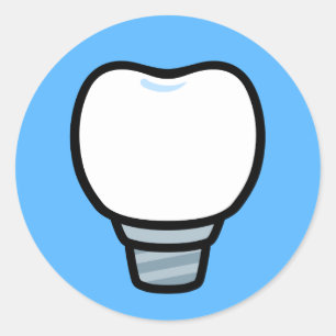 Minimal Dental Implant Illustration Classic Round Sticker