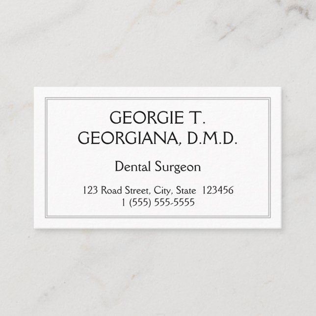 Minimal Dental Surgeon Business Card (Front)