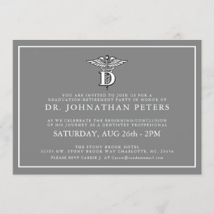 Minimal Dentistry Graduation Retirement Invite