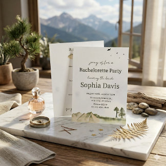 Minimal Desert Bachelorette Party Earthy Palm Invitation