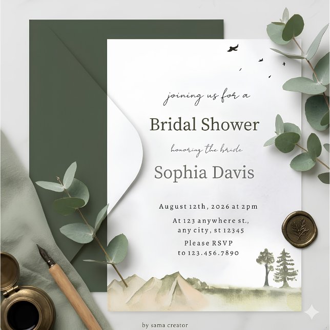 Minimal Desert Bridal Shower Invite Editable (Creator Uploaded)