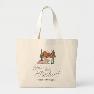 Minimal Desert Fiesta Bachelorette Weekend Large Tote Bag