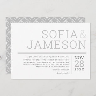 MINIMAL DESIGN simple modern type soft pale grey Invitation