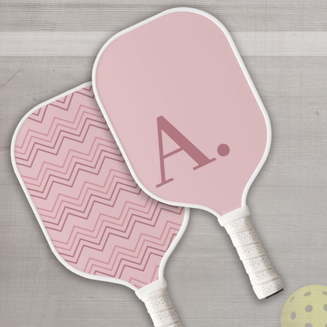 Minimal Design with Huge Modern Monogram Rose Gold Pickleball Paddle (Creator Uploaded)