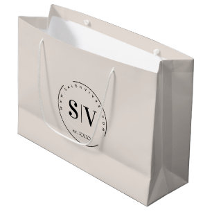 Minimal Designer Beauty Salon Business Logo  Large Gift Bag