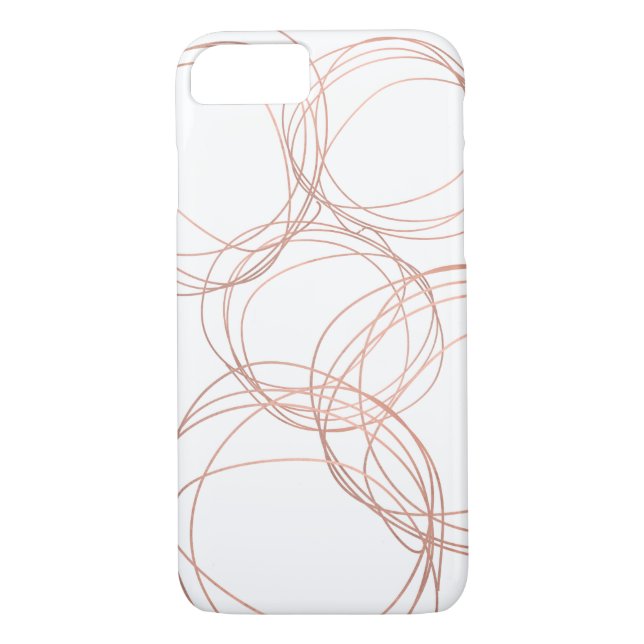 Minimal Designer Scribble Logo in Rose Gold Case-Mate iPhone Case (Back)