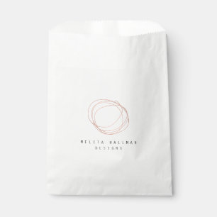 Minimal Designer Scribble Logo in Rose Gold Favour Bags