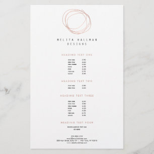Minimal Designer Scribble Logo in Rose Gold Flyer