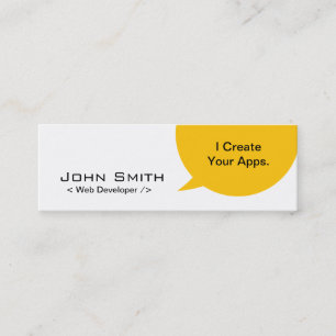 Minimal Dialogue Web Developer Mini Business Card