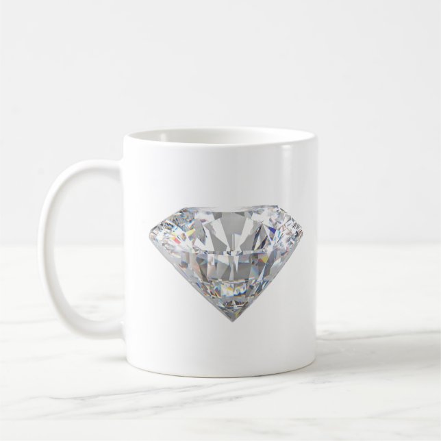 Minimal Diamond Sparkle Aesthetic Coffee Mug (Left)
