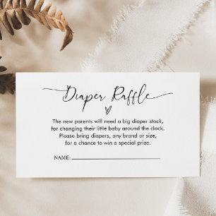 Minimal Diaper Raffle Baby Shower Enclosure Card